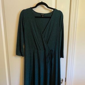 Torrid emerald green wrapped ribbed dress